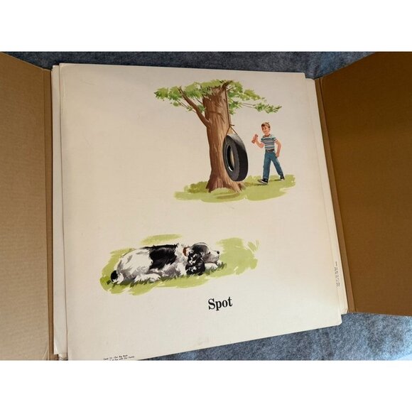 Vintage Complete Set 16 Sally Dick and Jane Teachers Poster Easel Cards 19" X 20 - Picture 13 of 13